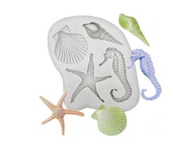 Molde silicona 4 animales marinos 